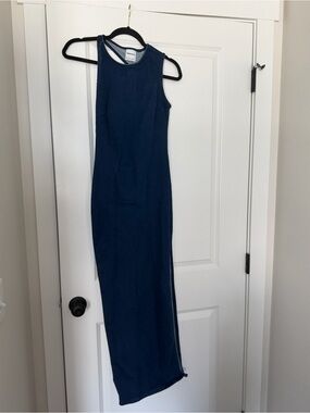 Deep Denim Bodycon Maxi Dress by Bershka